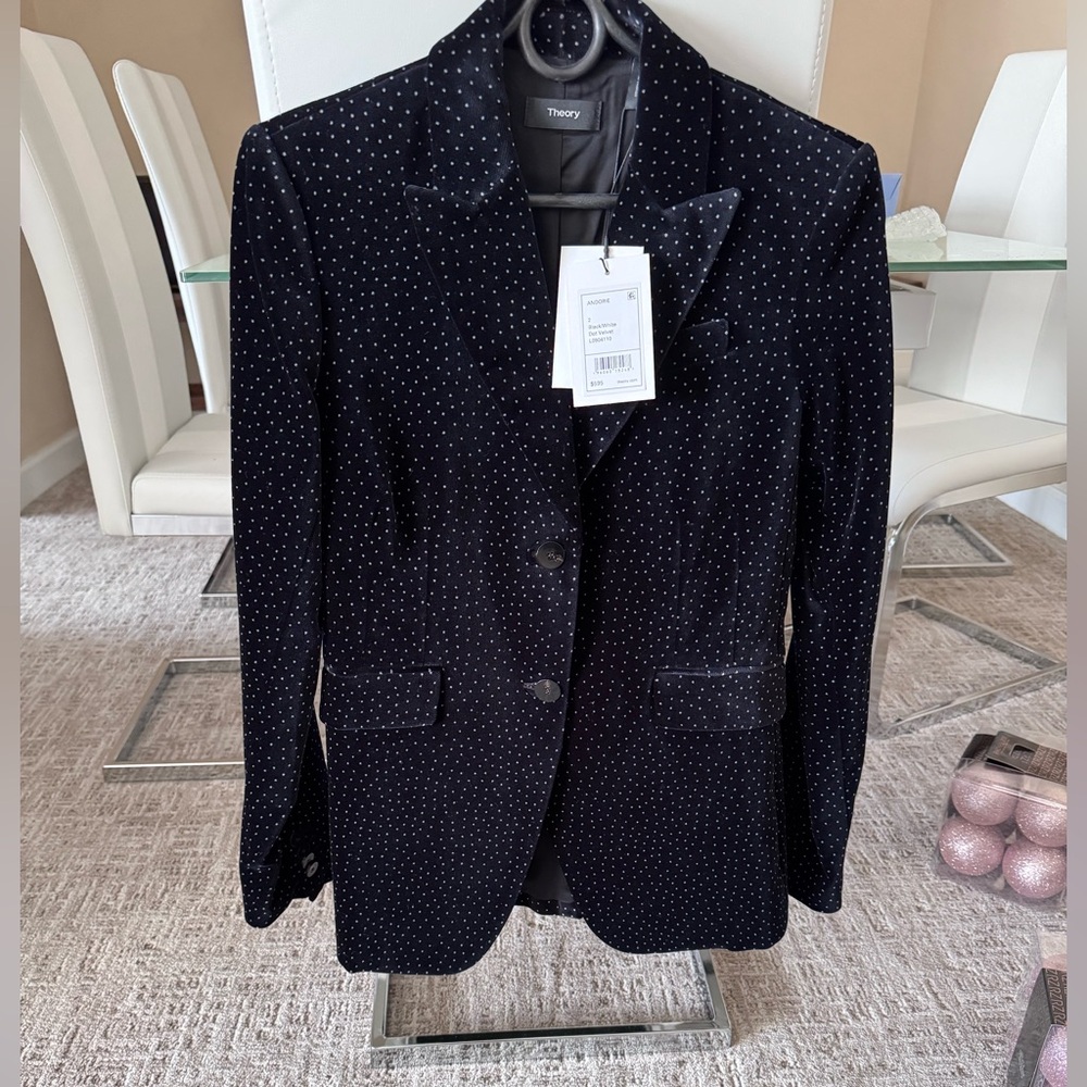 Theory Andorie Velvet Polka Dot Blazer
Black Size 2 NWT